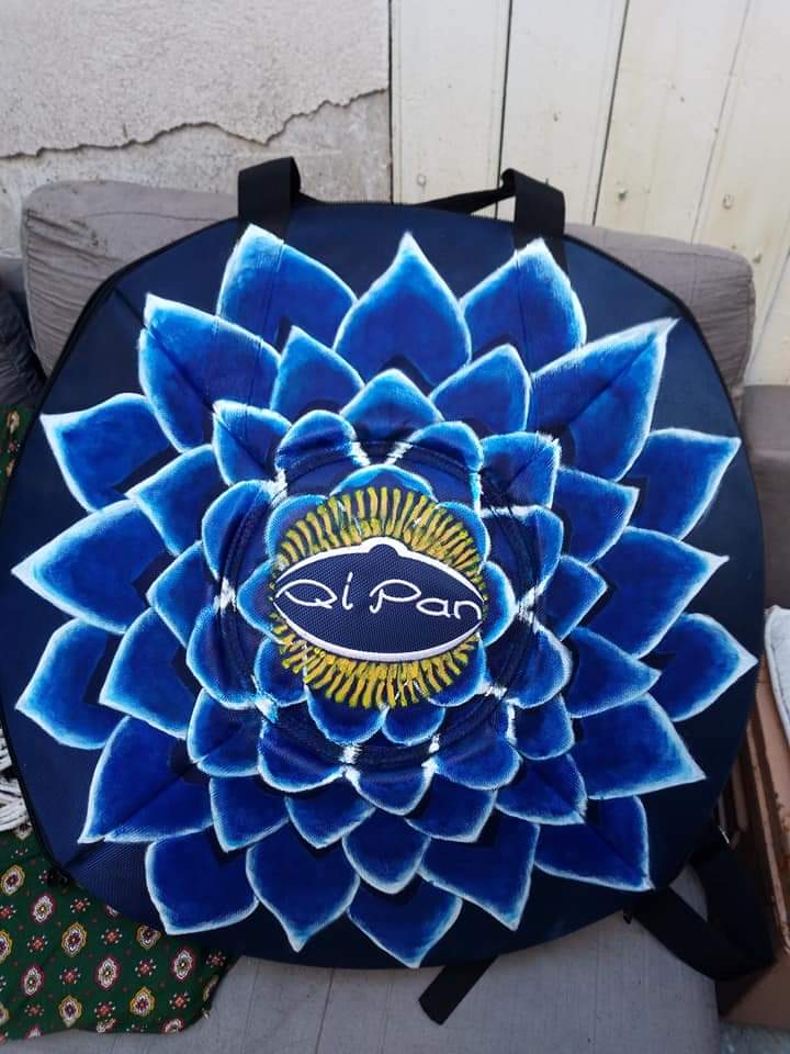 housse de handpan personnalisée motif fleur